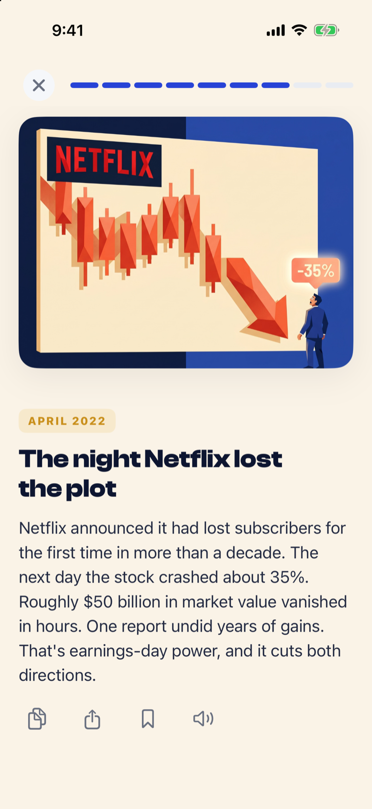 FinCamp research story about the Netflix earnings crash